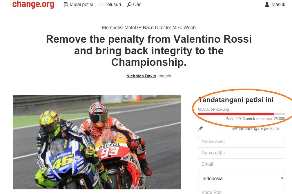 Petisi Dukungan Buat Valentino Rossi 'Membengkak' dan akan terus bertumbuh... !!! 2 petisi 11 1