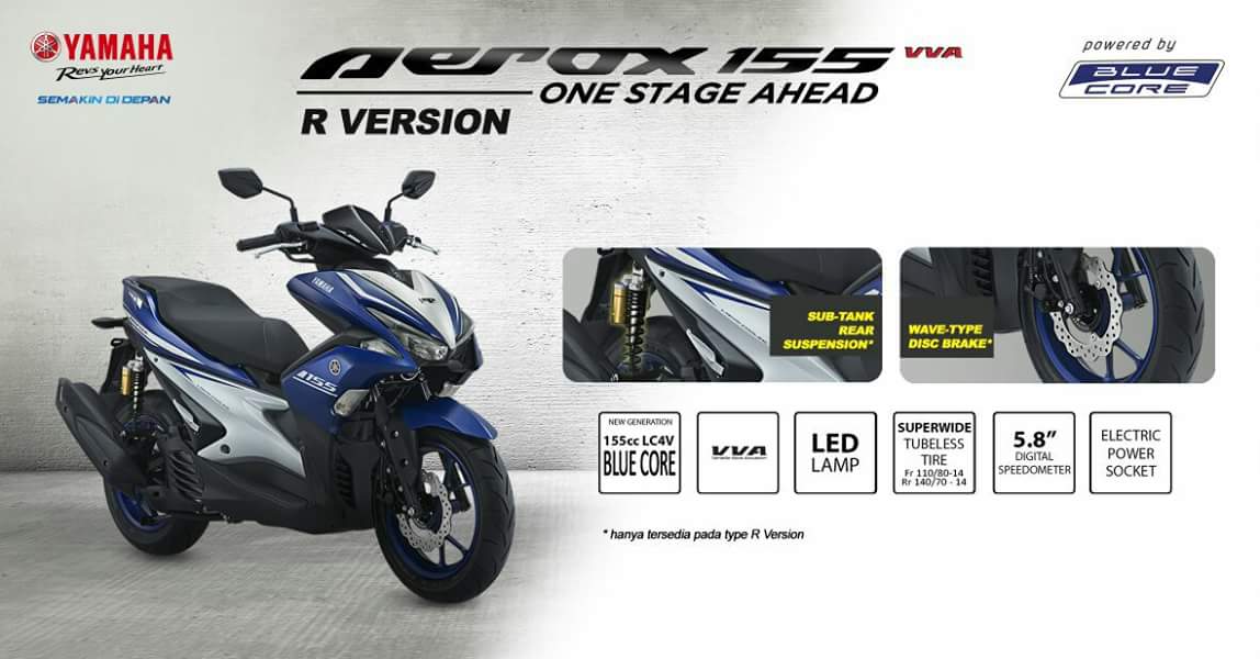 AEROX 155VVA, One Stage Ahead, Sport Matic Canggih Tak terkira... Tiada Dua... !!! 8 aerox-155vva-r-version