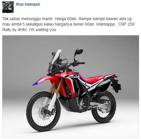 Honda CRF 250 Rally (AHM).. Ada Yang Borong 5 unit langsung...Juozz tenannn...!! 1 CRF250