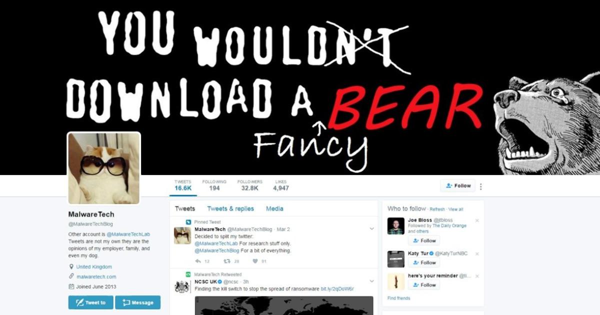 "Malware Tech" Dokter Penolong Di Saat Wabah Wannacry Menyebar Seantero Bumi 1 malware tech twitter