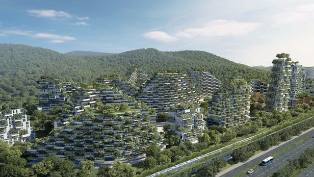 Kota Hutan di China, Gedung Tinggi Jadi Hijau.. Ademm !!! 3 Forest City foto Stefano Boeri Architetti