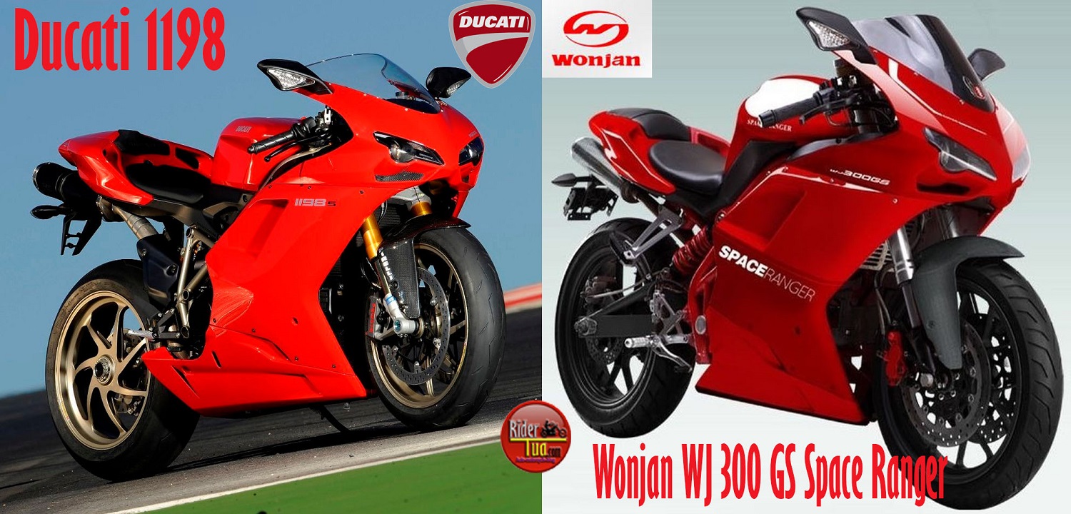 Inilah Deretan Motor China Hasil Copy.. Masih Banyak lagi !!! 5 Ducati 1198 Vs Wonjan WJ300GS Space Ranger