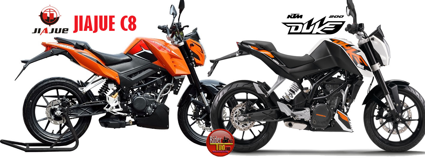 Inilah Deretan Motor China Hasil Copy.. Masih Banyak lagi !!! 2 JIAJUE C8 Vs KTM Duke