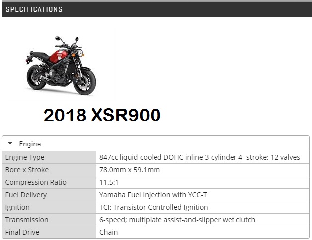 Yamaha XSR700, XSR900 Versi 2018, Warna Kebangkitan Warisan Sang Legenda..!! 6 Spesifikasi XSR 900
