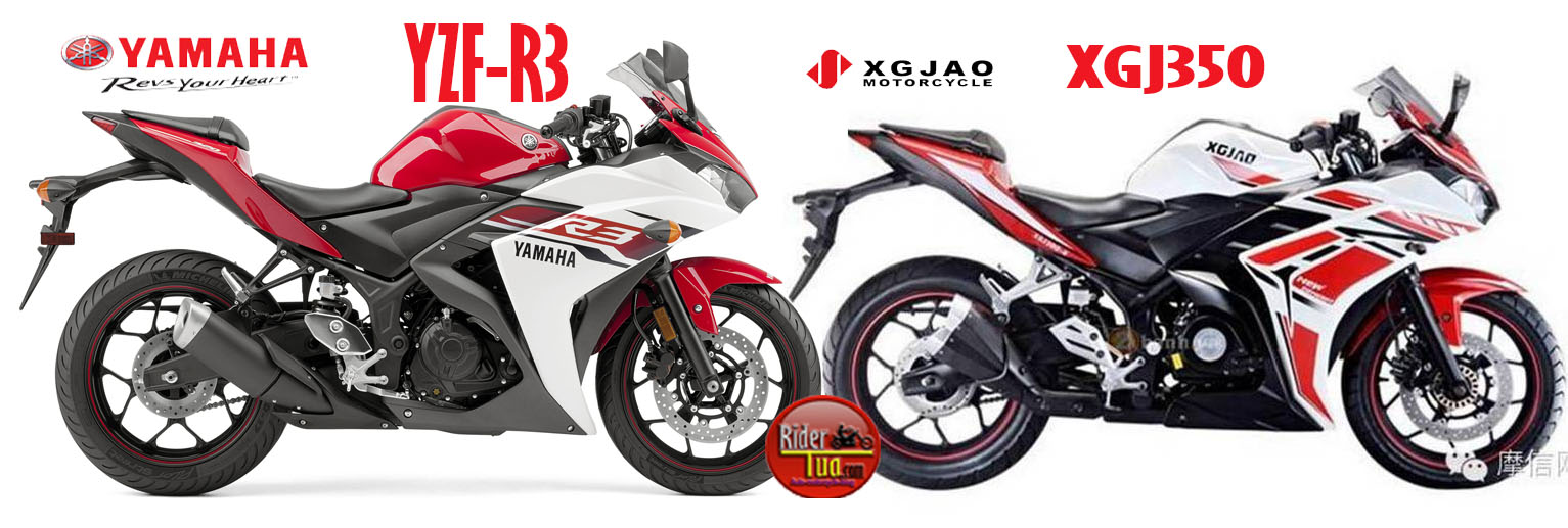 Inilah Deretan Motor China Hasil Copy.. Masih Banyak lagi !!! 8 Yamaha YZF-R3 Versus Xgjao XGJ350