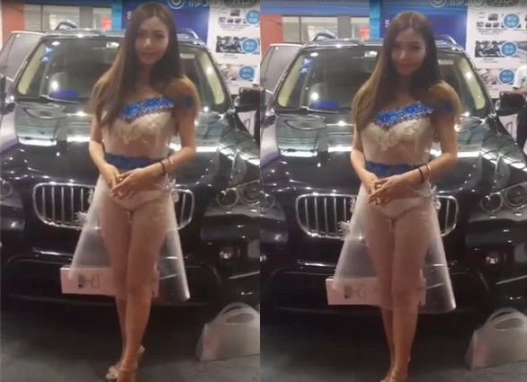 Baju Usher Ini Bisa Berubah Tembus Pandang dengan Pencet Remot Auw Auww ..!! 2 Baju transparan SPG Usher