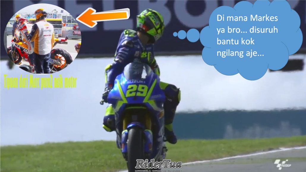 Lucu.. Video Marquez Ogah Dibuntuti Iannone, Sembunyi di Garasi.. Kena Tipu Nih Yee.. !!! 1 Marc Marquez menipu Iannone