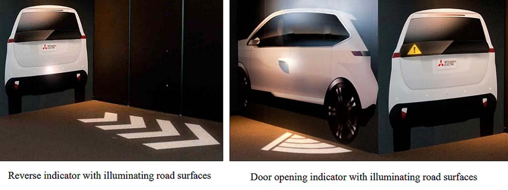 Unik, 'Marka Cahaya Otomatis' Peringatan Bagi Pejalan Kaki dari Mitsubishi ! 2 Mitsubishi Safe and Secure Lighting system