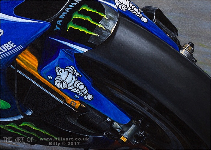 Lihatlah Lukisan Valentino Rossi Ini, Anda Akan Takjub Dibuatnya... Mirip Bangettt Gilaa..!!! 4 Valentino Rossi 2017 MotoGP oil painting by Billy detail 2