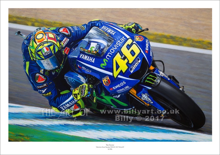 Lihatlah Lukisan Valentino Rossi Ini, Anda Akan Takjub Dibuatnya... Mirip Bangettt Gilaa..!!! 1 Valentino Rossi 2017 MotoGP oil painting by Billy
