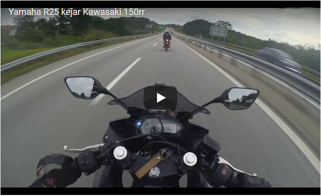 Yamaha R25 Ini Kepayahan Kejar Ninja 150RR, Top Speed 170 Kpj 1 amaha R25 Kejar Kawasaki 150RR