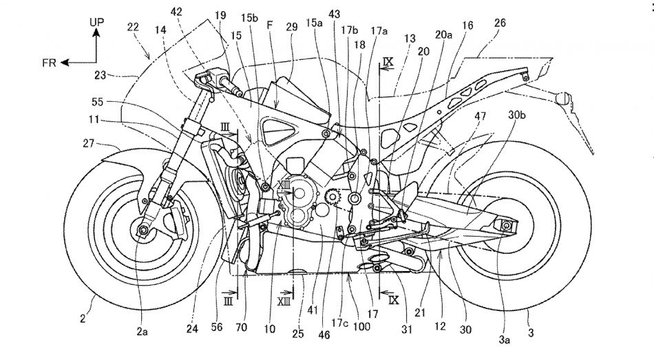 Honda V4 Engine RVF1000 Meluncur 2019 3 Honda-V4-Patent -June-2017