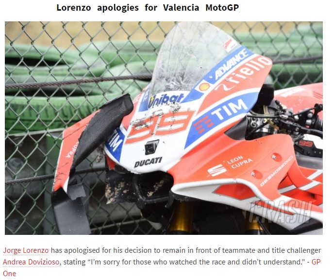 Lorenzo Meminta Maaf Atas Keputusannya Halangi Dovi !! 2 Lorenzo minta Maaf
