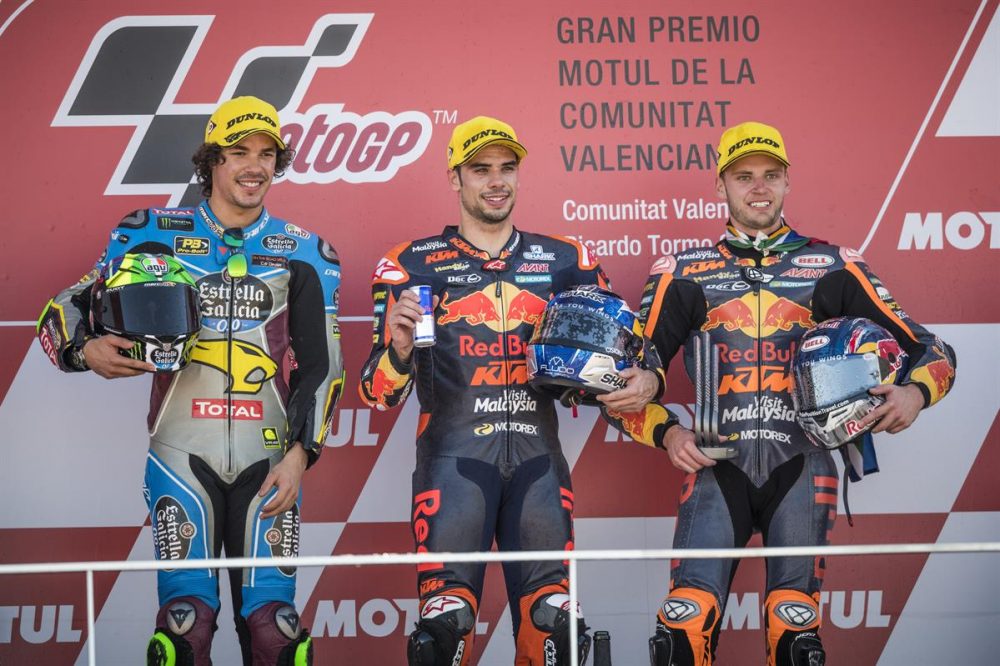 KTM Redbull KTM Factory Racing Peringkat 5 Klasemen Konstruktor MotoGP dan Hat-Trick di Moto2! 4 Miguel Oliveira & Brad Binder Podium Comunitat Valenciana Ricardo Tormo 2017