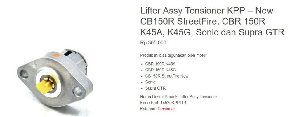 Klotok- Klotok Pada Mesin Motor Sport? 2 Tensioner CBR150