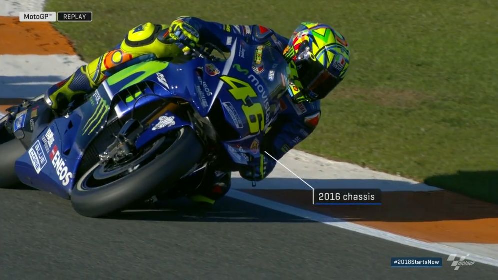 Aerofairing Baru Yamaha M1 2018 di Valencia Tes 4 Valentino Rossi Chassis M1 2016