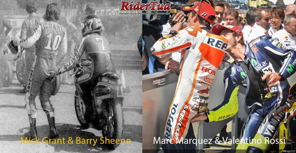 Aksi Towel Pantat Valentino Rossi dan Barry Sheene 1 Aksi pegang bokong Barry Sheene dan Valentino Rossi