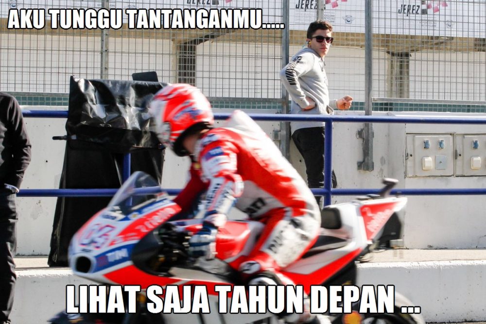 Tatapan 1000 Makna Dovi - Marquez di Sirkuit Jerez 3 meme Dovi Marc