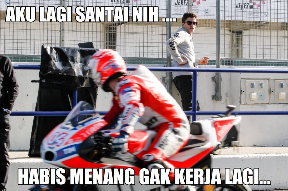 Tatapan 1000 Makna Dovi - Marquez di Sirkuit Jerez 2 meme Dovi Marc