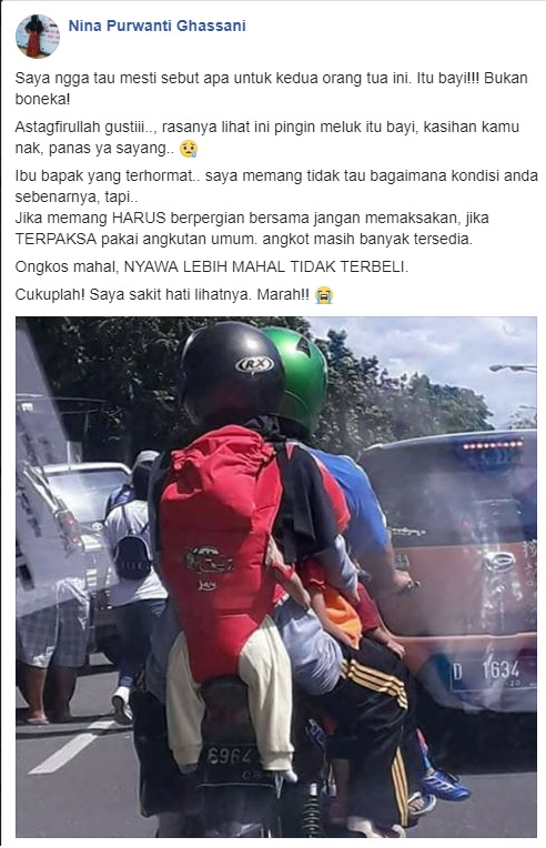 Gendong dan Bonceng Anak Menantang Maut Seperti Boneka