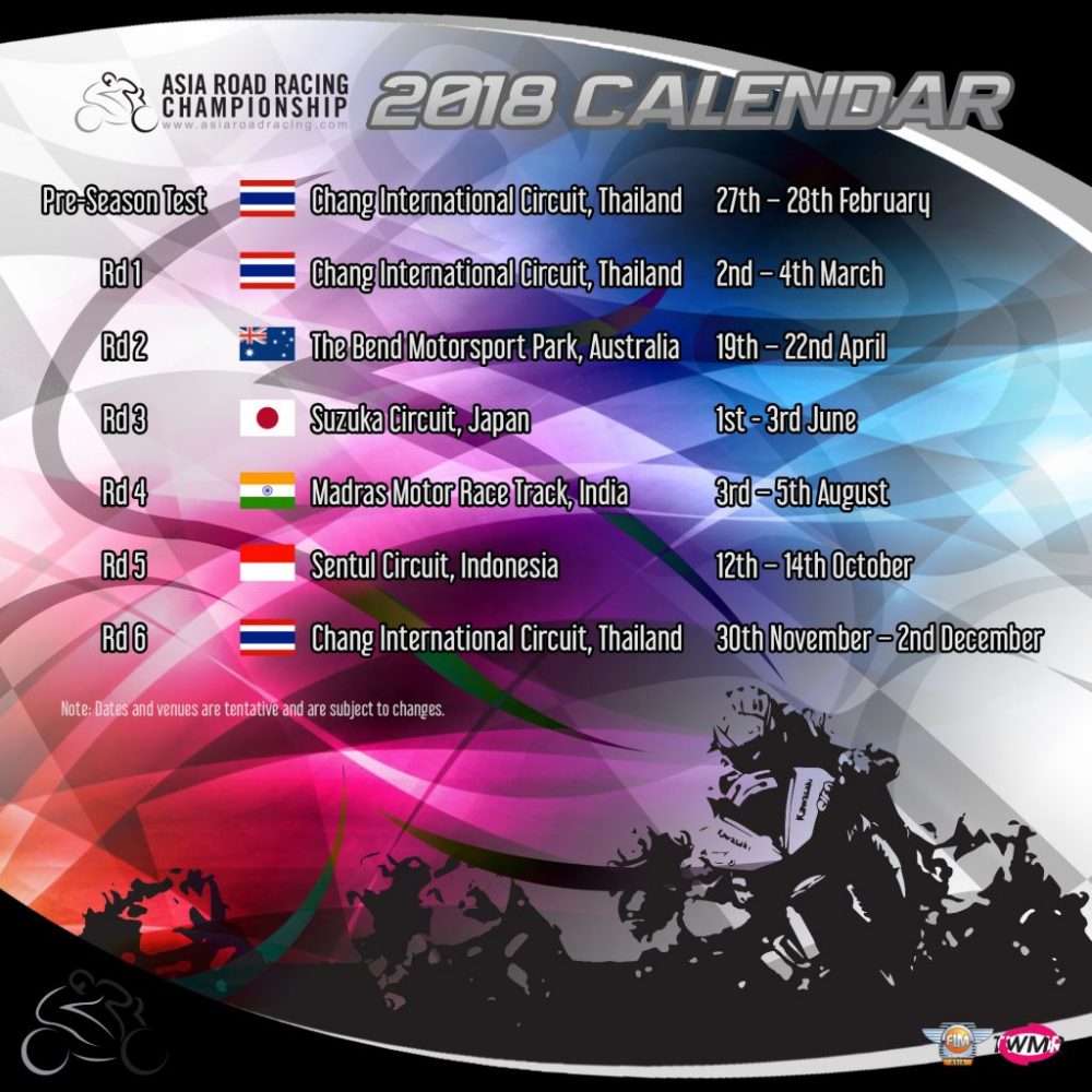 Jadwal Race ARRC.. Kalender Balap 2018