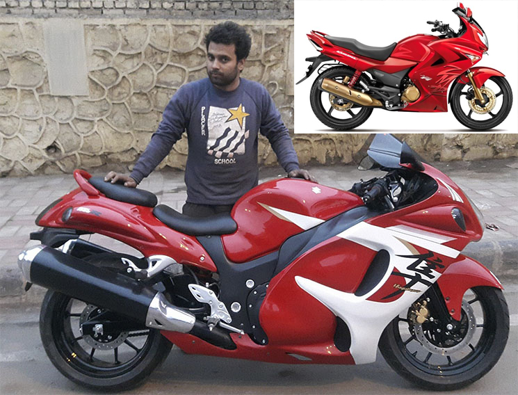 Karizma 223 cc Menjadi Suzuki Hayabusa.. Busyettt !! 1 Ketika Karizma 223 cc Dimodif Jadi Suzuki GSX-R 1300 Hayabusa