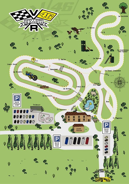Lomba 100 km Ranch Valentino Rossi Semua Juara Dunia Ikut Kecuali Marquez. 5 Peta Ranch Valentino Rossi VR46