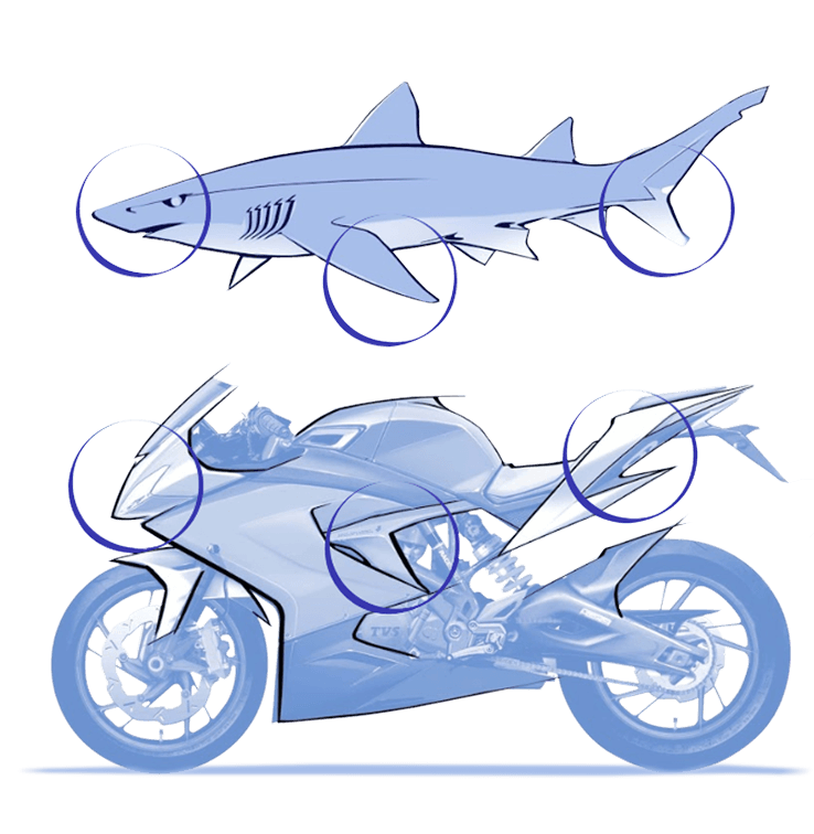 TVS Apache RR 310 Inspirasi Bentuk Ikan Hiu, Spesifikasi Lengkap Warna dan Harga !!! 2 TVS Apache RR 310 Inspirasi Bentuk Ikan Hiu