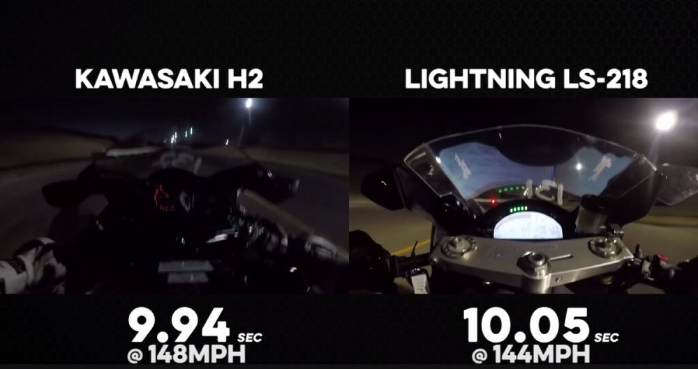 Adu Drag 402 m Ninja H2 dan Lightning LS-218