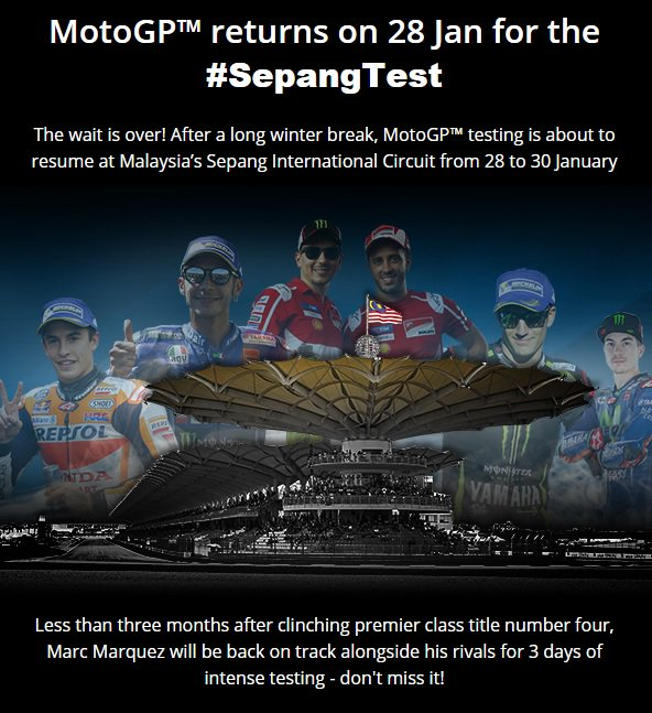 MotoGP : Suzuki Ecstar Launching 27 Januari, Honda Repsol di Indonesia 3 Tes Sepang 2018