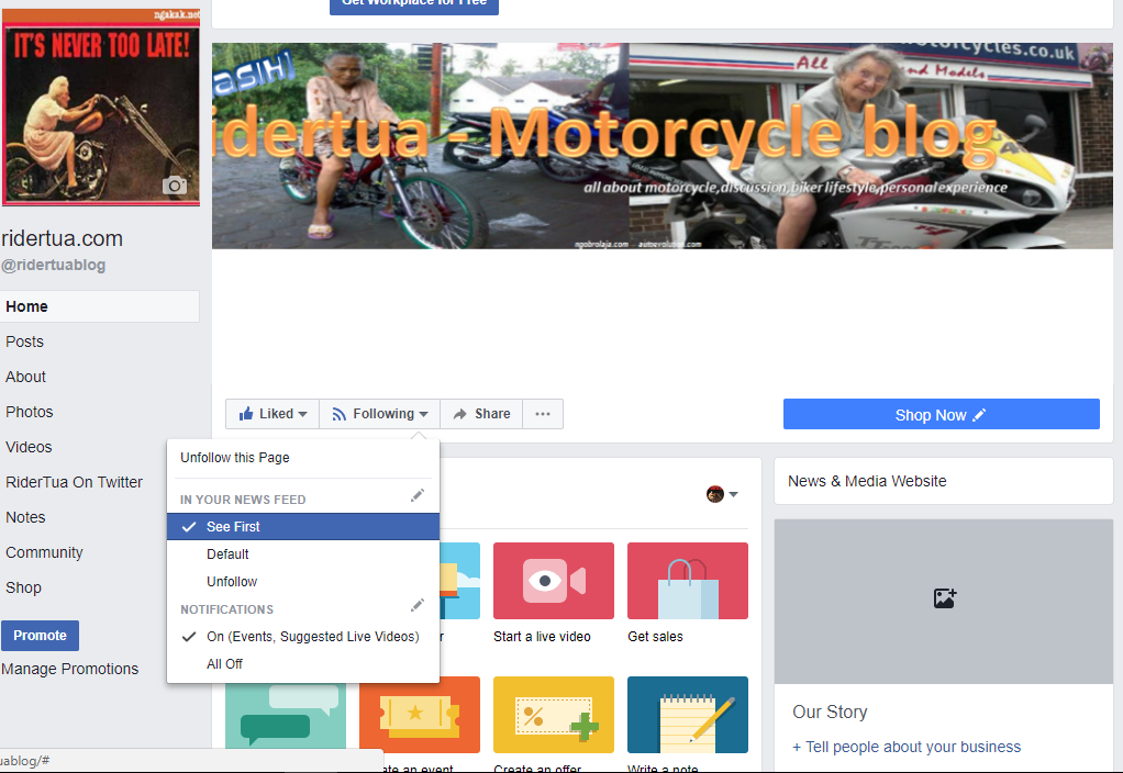 Pengumuman: Perubahan Setting Facebook ridertua !! 5 See First