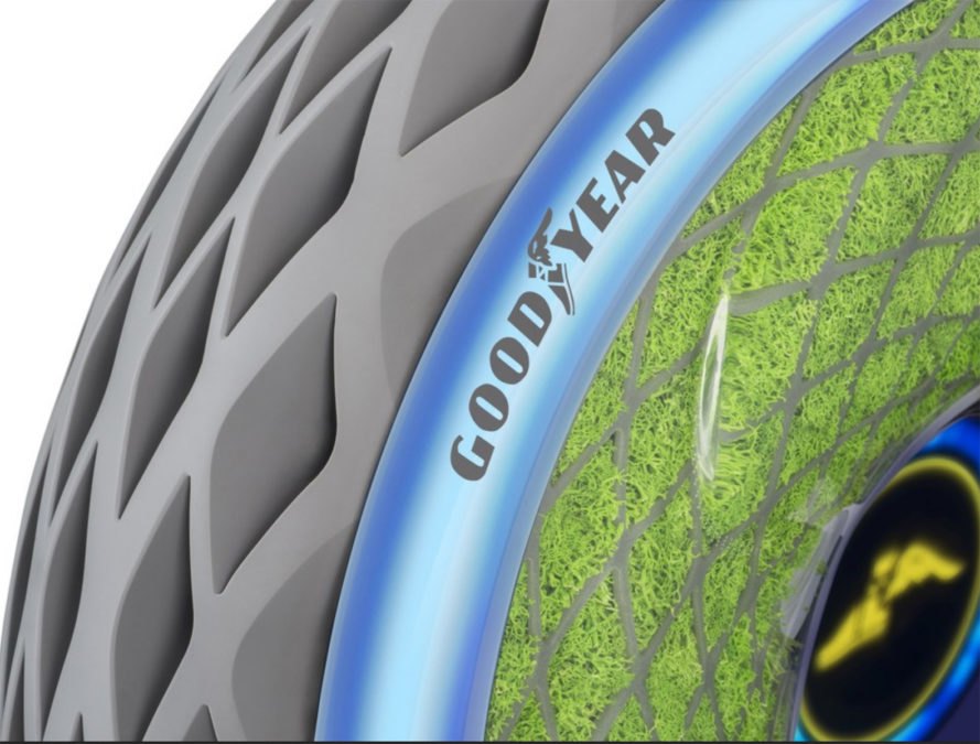 Ban Ini Diberi Lumut Agar Bisa Menghasilkan Oksigen, Canggih ! 1 Goodyear-Oxygene-3D-printed-tire
