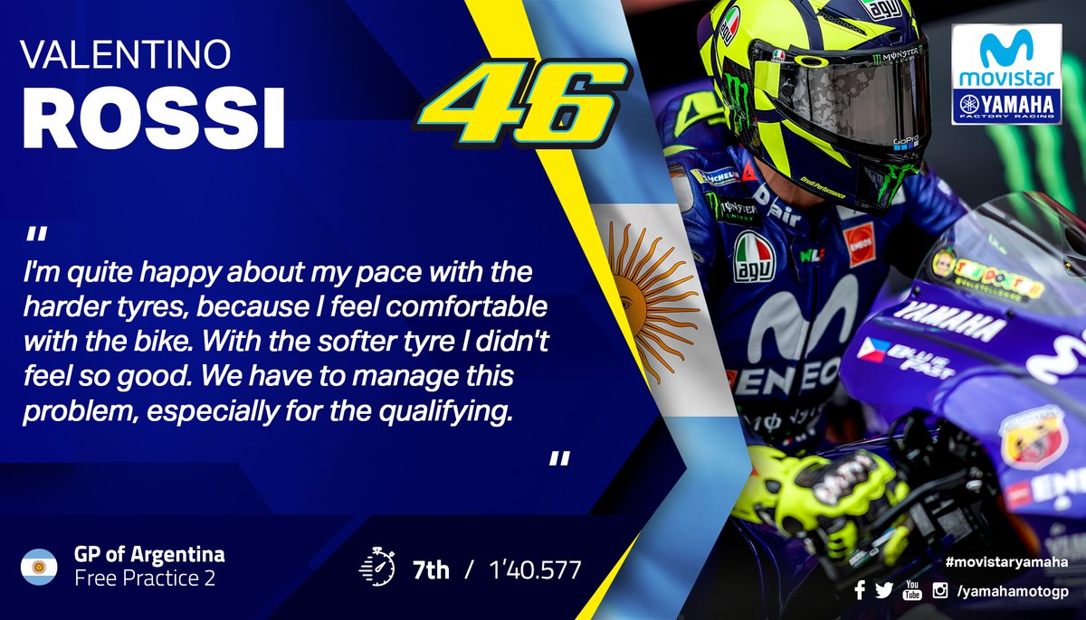 Inilah Alasan Valentino Rossi kenapa Hanya Posisi ke 7 Latihan Jumat GP Argentina