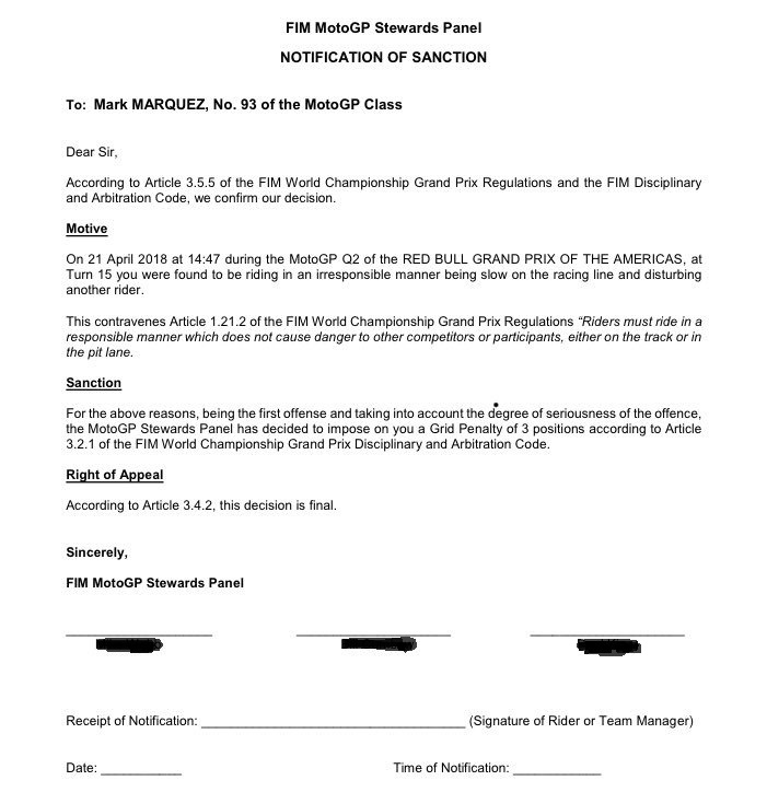 Apakah Hukuman 'Penalti' Marc Marquez di MotoGP Amerika Ini Lebih Ringan ? 1 Sanksi Marc Marquez