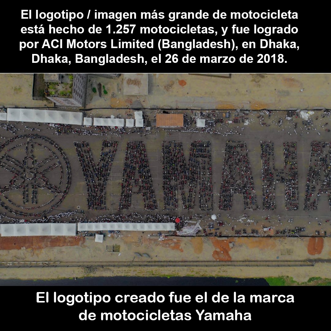Logo yang Dibentuk dari 1257 Motor Yamaha, Rekor Dunia ! 2 Logo Yamaha dari Motor