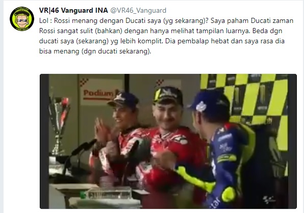 Valentino Rossi Bisa Menang dengan Desmo GP18 Seperti Jorge Lorenzo ! 2 Rossi Bisa menang dengan Desmo GP18