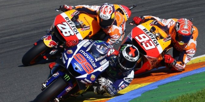 Dani Pedrosa Akan Tonton Duel Lorenzo dan Marquez Tahun Depan 2 Marquez Lorenzo Pedrosa