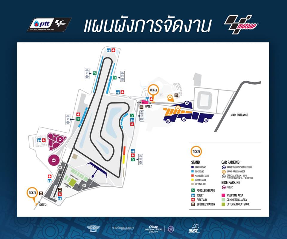 Informasi Penting Bagi Penonton MotoGP Putaran-15 Buriram Thailand 3 Peta Sirkuit Buriram