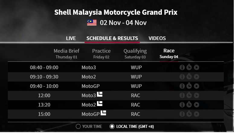 Jadwal race awal MotoGP Sepang