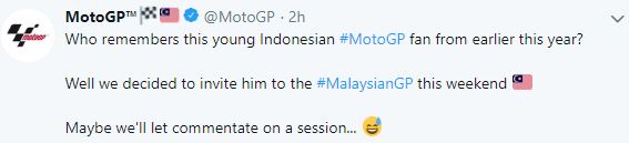 Mantap, Komentator Cilik Asal Indonesia Akhirnya Diundang Dorna di MotoGP Sepang ! 3 Komentator MotoGP Indonesia
