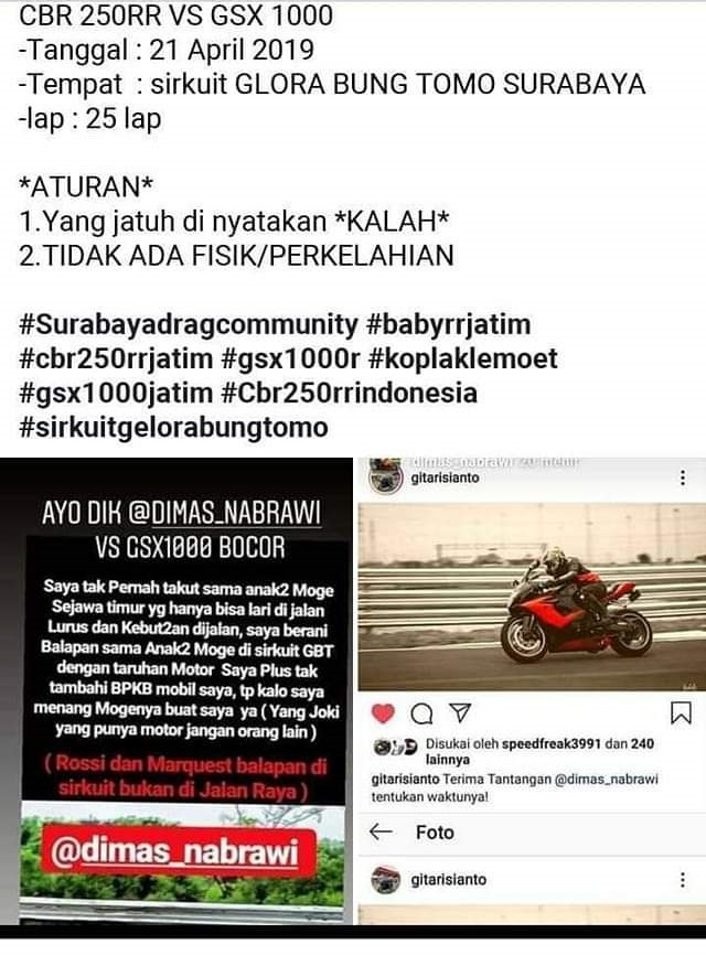 Ada Apa Dibalik Honda CBR250RR Tantang Suzuki GSX 1000R ? 2 CBR250RR vs GSX 1000