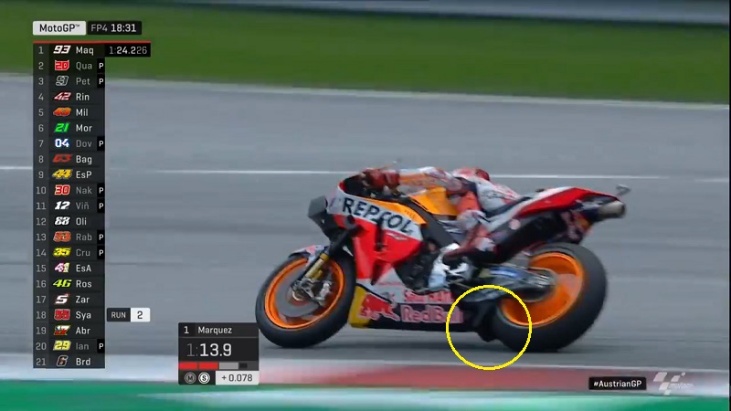 Marc Marquez Gunakan 'Tyre Cooler' Ducati di Motor Honda di GP Austria ! 2 Spoiler Honda Marc