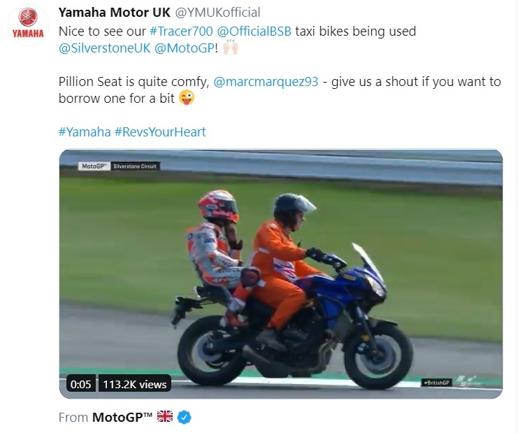 Yamaha UK Senang Motor Tracer 700 cc Dibuat 'Ngojek' Bonceng Marc Marquez 1 Yamaha Tracer Marc Marquez