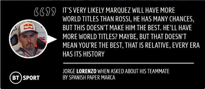 Panas! Bandingkan Marquez-Rossi: Lorenzo Sebut Marquez Bukan yang Terbaik Sepanjang Masa! 3 Jorge Lorenzo GOAT Marc Marquez Valentino Rossi