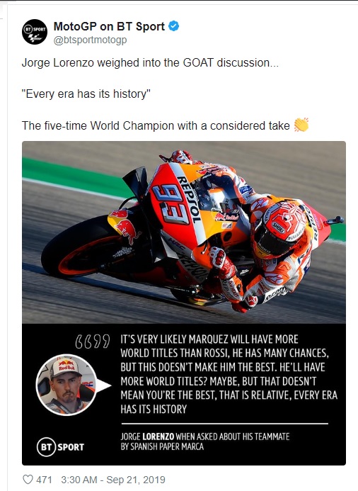 Panas! Bandingkan Marquez-Rossi: Lorenzo Sebut Marquez Bukan yang Terbaik Sepanjang Masa! 2 Jorge Lorenzo GOAT Marc Marquez