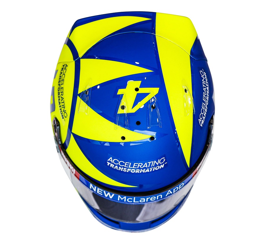 Pembalap Ini Nekat Meniru Gaya Superstar MotoGP Valentino Rossi ? 5 Lando Norris Helmet Rossi 3