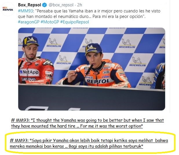 Nah Loh, Marquez Ajari Yamaha Memilih Ban yang Benar untuk Balapan, Ketinggalan Sekebon ! 3 Marc Marquez Ajari Yamaha pilih ban