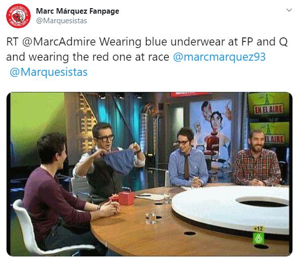 Terungkap Warna Celana Marc Marquez Saat Sesi Latihan dan Race Ternyata Beda, Tahayul ? 3 Marc Marquez Celana dalam
