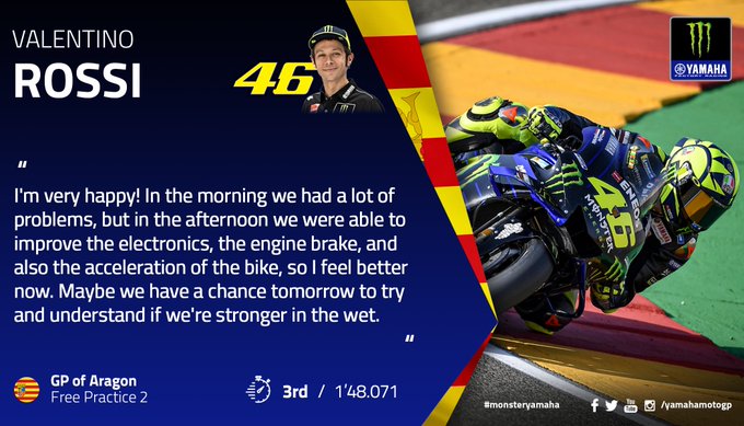 Kenapa Rossi dari Posisi-17 Bisa 3 Besar di FP Jumat Aragon? 4 Ubahan Baru Ini Penyebabnya! 2 Rossi mencoba setingan wet race