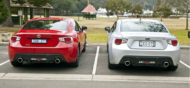 Toyota 86 v Subaru BRZ rears